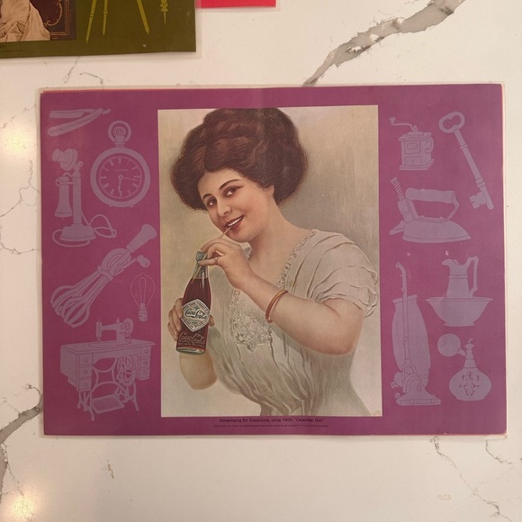 Coca Cola plastic vintage laminated placemats  x 4 (set) Reproduction - Picture 4 of 4